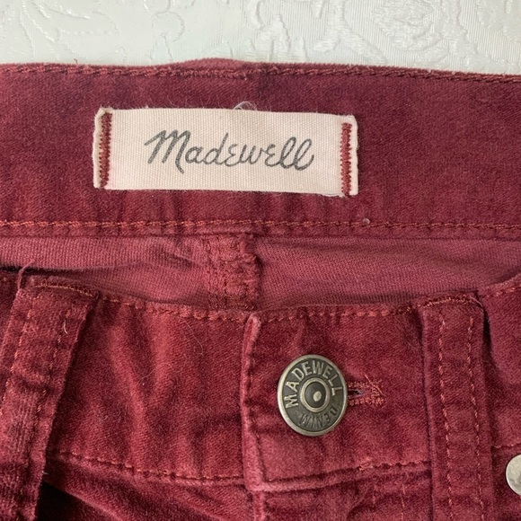 Madewell Womens Velvet Kick Out Crop Flare Burgundy Pants - Picture 6 of 7